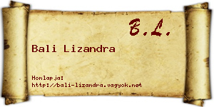 Bali Lizandra névjegykártya